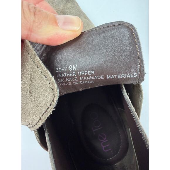 Me Too Suede Taupe Zoey Ankle Booties size 9 Women's - Picture 13 of 13